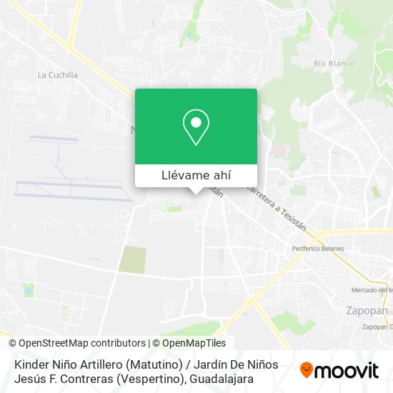 Mapa de Kinder Niño Artillero (Matutino) / Jardín De Niños Jesús F. Contreras (Vespertino)