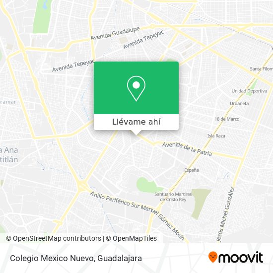 Mapa de Colegio Mexico Nuevo