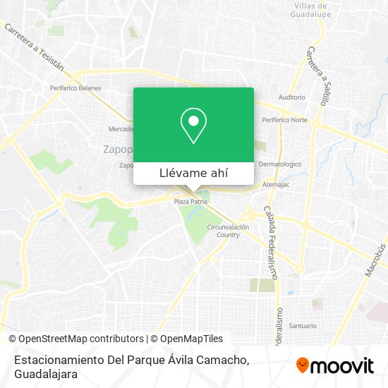 Mapa de Estacionamiento Del Parque Ávila Camacho