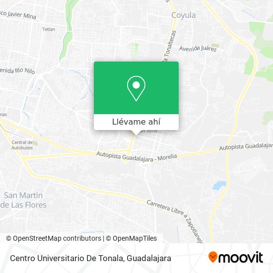 Mapa de Centro Universitario De Tonala