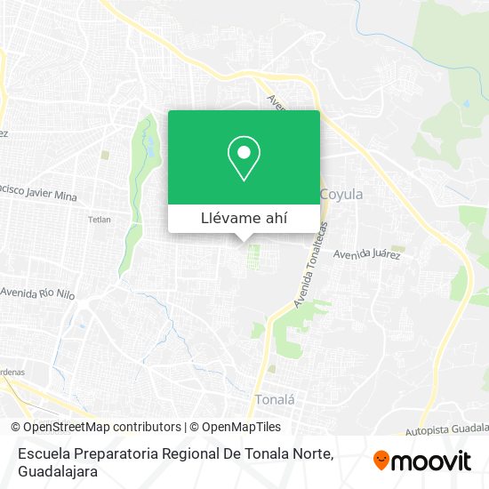 Mapa de Escuela Preparatoria Regional De Tonala Norte