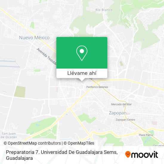 Mapa de Preparatoria 7. Universidad De Guadalajara Sems