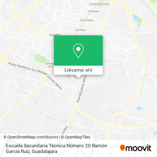Mapa de Escuela Secundaria Técnica Número 20 Ramón García Ruíz
