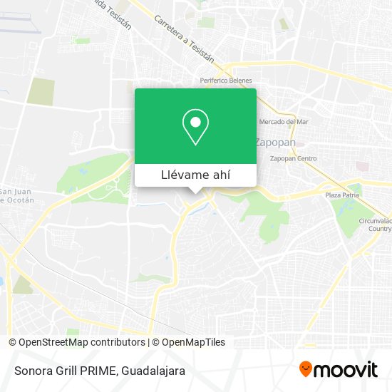 Mapa de Sonora Grill PRIME