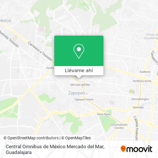 Mapa de Central Omnibus de México Mercado del Mar