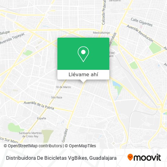 Mapa de Distribuidora De Bicicletas VgBikes