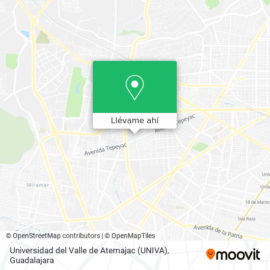 Mapa de Universidad del Valle de Atemajac (UNIVA)
