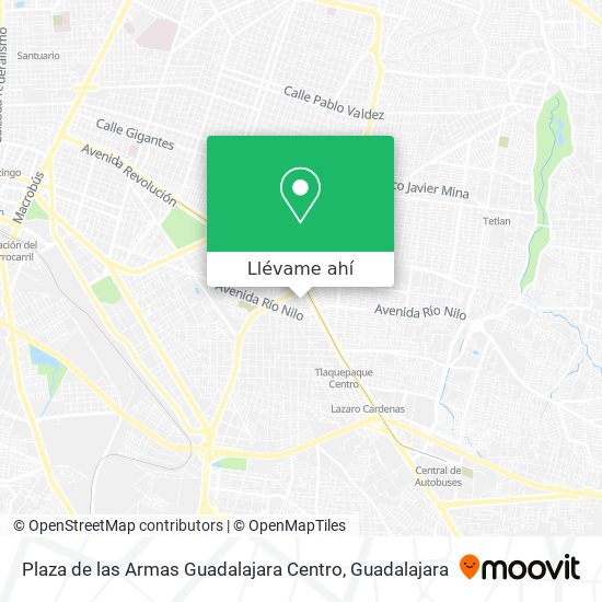 Mapa de Plaza de las Armas Guadalajara Centro
