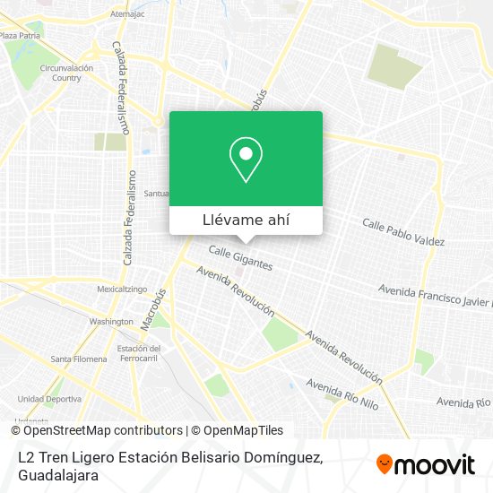 Mapa de L2 Tren Ligero Estación Belisario Domínguez