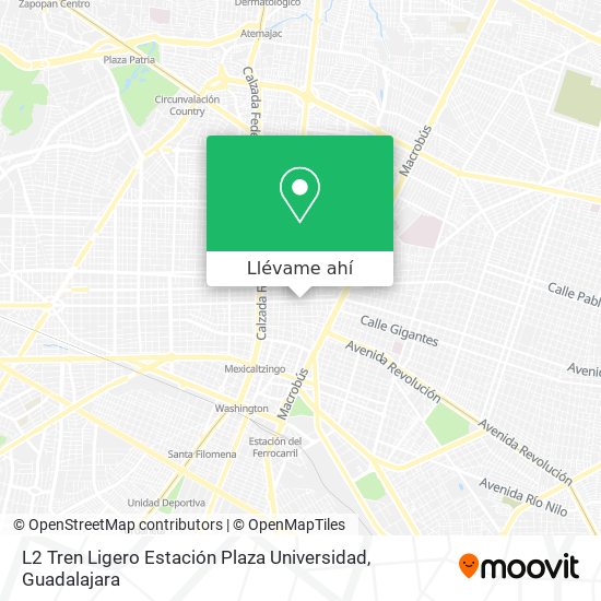 Mapa de L2 Tren Ligero Estación Plaza Universidad