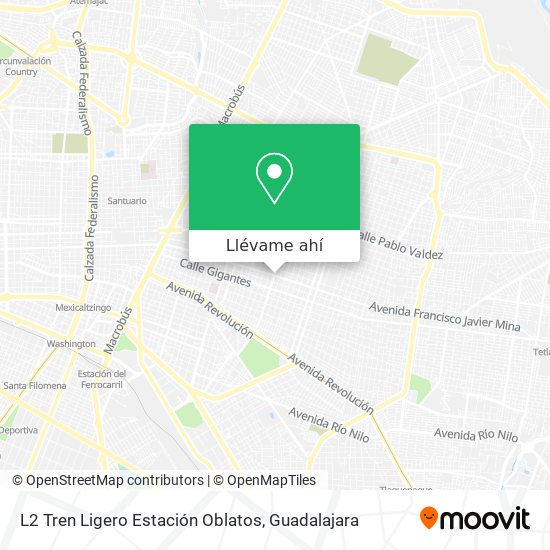 Mapa de L2 Tren Ligero Estación Oblatos