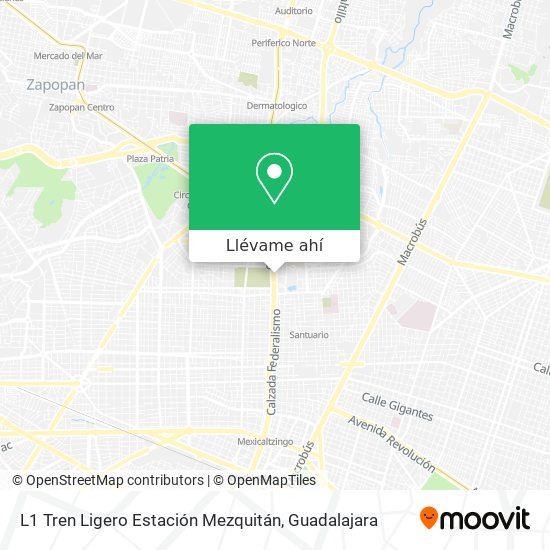 Mapa de L1 Tren Ligero Estación Mezquitán