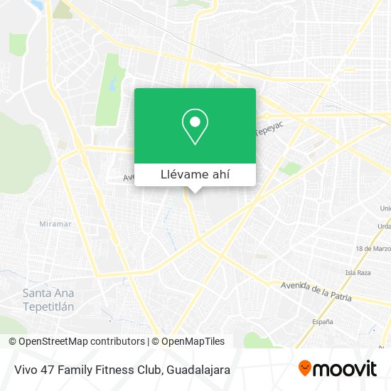 Mapa de Vivo 47 Family Fitness Club