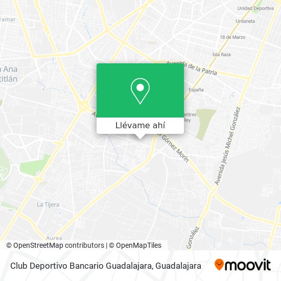 Mapa de Club Deportivo Bancario Guadalajara