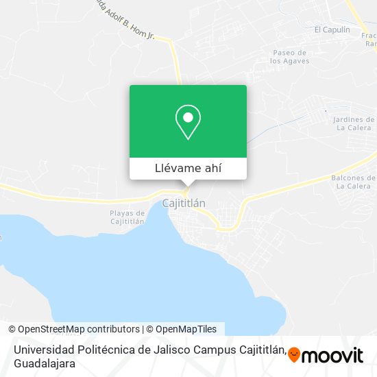 Mapa de Universidad Politécnica de Jalisco Campus Cajititlán