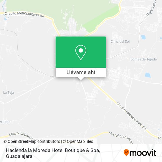 Mapa de Hacienda la Moreda Hotel Boutique & Spa