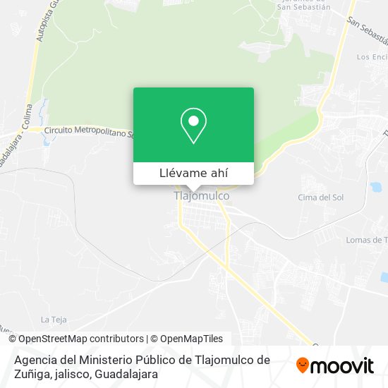 Mapa de Agencia del Ministerio Público de Tlajomulco de Zuñiga, jalisco