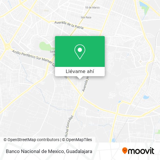 Mapa de Banco Nacional de Mexico