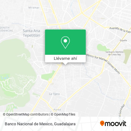 Mapa de Banco Nacional de Mexico