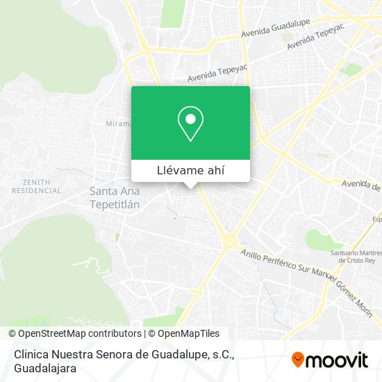 Mapa de Clinica Nuestra Senora de Guadalupe, s.C.