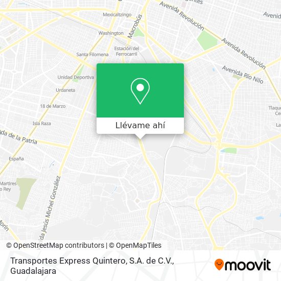 Mapa de Transportes Express Quintero, S.A. de C.V.