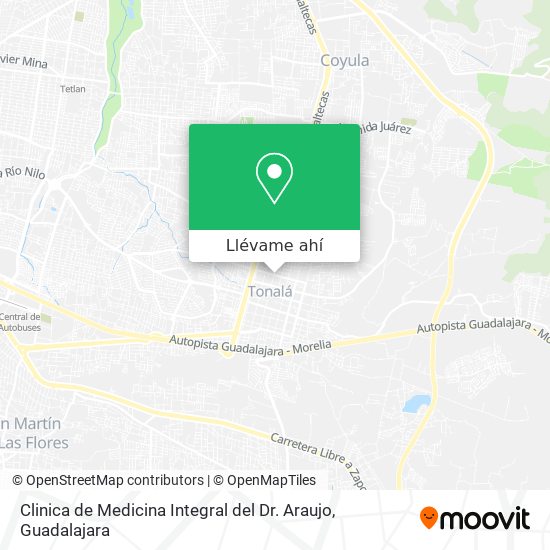 Mapa de Clinica de Medicina Integral del Dr. Araujo