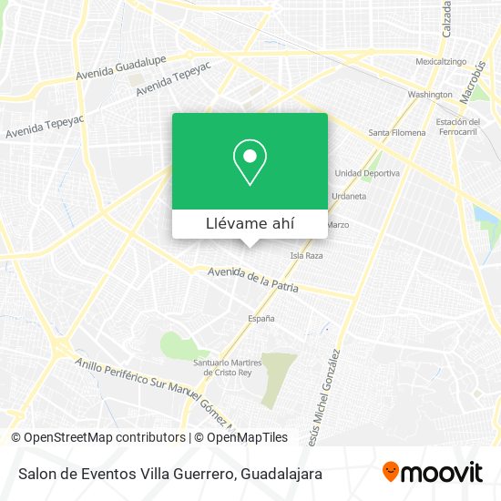 Mapa de Salon de Eventos Villa Guerrero