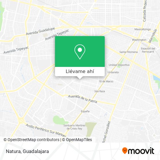 Cómo llegar a Natura en Guadalajara en Autobús o Tren?