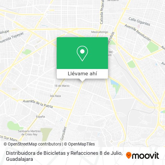 Mapa de Distribuidora de Bicicletas y Refacciones 8 de Julio