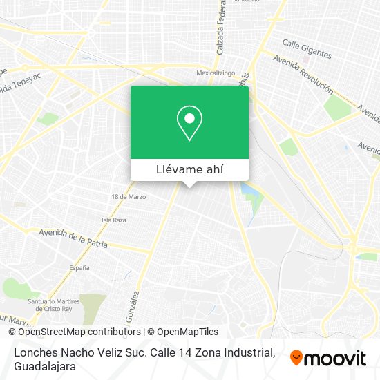 Mapa de Lonches Nacho Veliz Suc. Calle 14 Zona Industrial