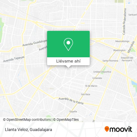 Mapa de Llanta Veloz