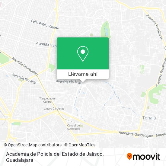 Mapa de Academia de Policía del Estado de Jalisco