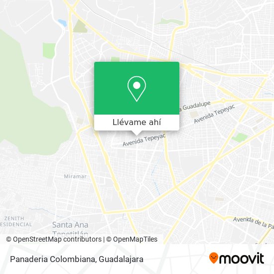 Mapa de Panaderia Colombiana