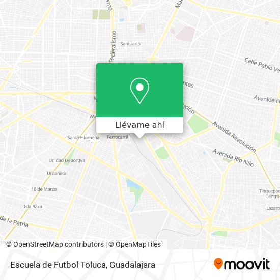 Mapa de Escuela de Futbol Toluca