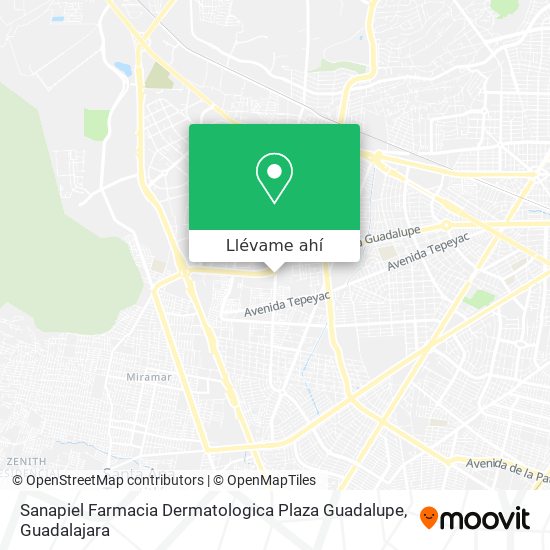 Mapa de Sanapiel Farmacia Dermatologica Plaza Guadalupe