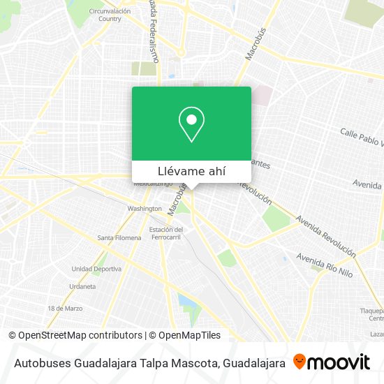 Mapa de Autobuses Guadalajara Talpa Mascota