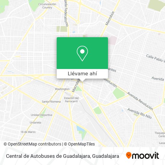 Mapa de Central de Autobuses de Guadalajara