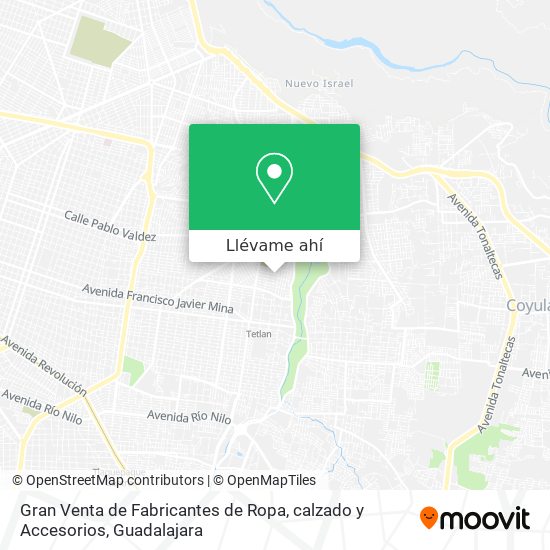 Mapa de Gran Venta de Fabricantes de Ropa, calzado y Accesorios