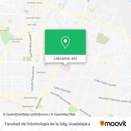 Mapa de Facultad de Odontología de la Udg