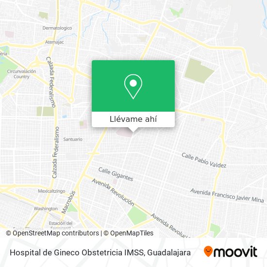 Mapa de Hospital de Gineco Obstetricia IMSS