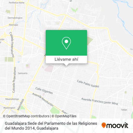 Mapa de Guadalajara Sede del Parlamento de las Religiones del Mundo 2014