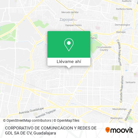 Mapa de CORPORATIVO DE COMUNICACION Y REDES DE GDL SA DE CV