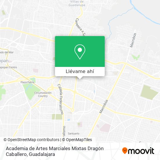 Mapa de Academia de Artes Marciales Mixtas Dragón Caballero