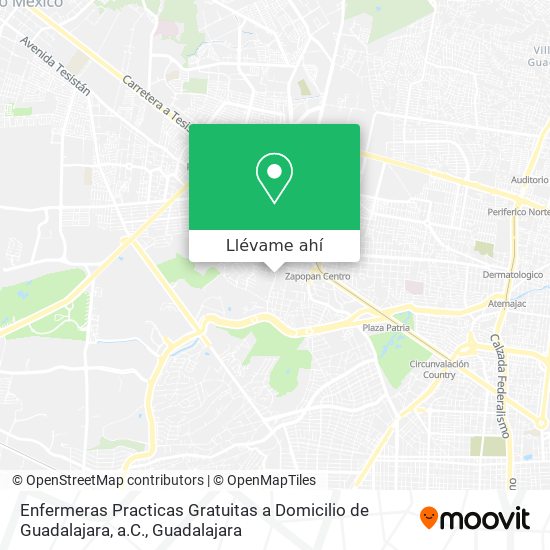 Mapa de Enfermeras Practicas Gratuitas a Domicilio de Guadalajara, a.C.