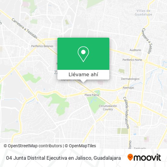 Mapa de 04 Junta Distrital Ejecutiva en Jalisco