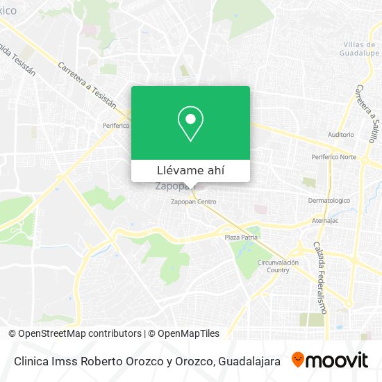 Mapa de Clinica Imss Roberto Orozco y Orozco