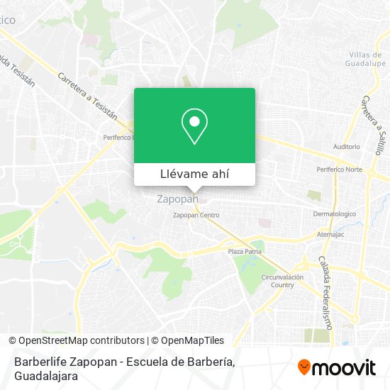 Mapa de Barberlife Zapopan - Escuela de Barbería