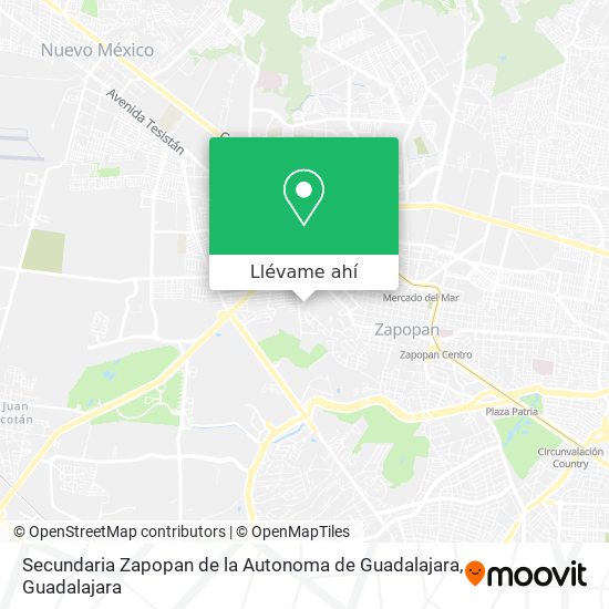 Mapa de Secundaria Zapopan de la Autonoma de Guadalajara