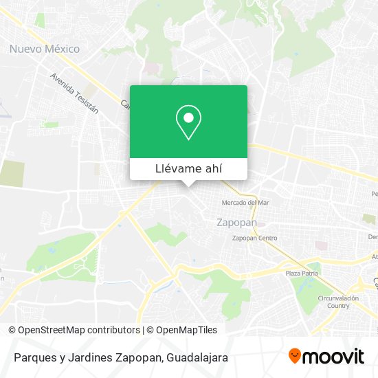 Mapa de Parques y Jardines Zapopan