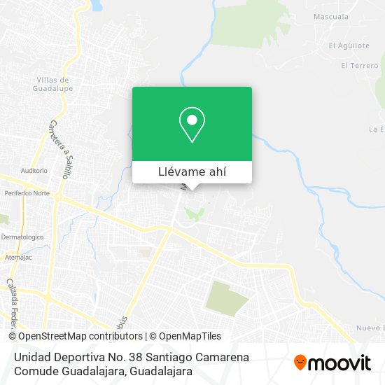 Mapa de Unidad Deportiva No. 38 Santiago Camarena Comude Guadalajara